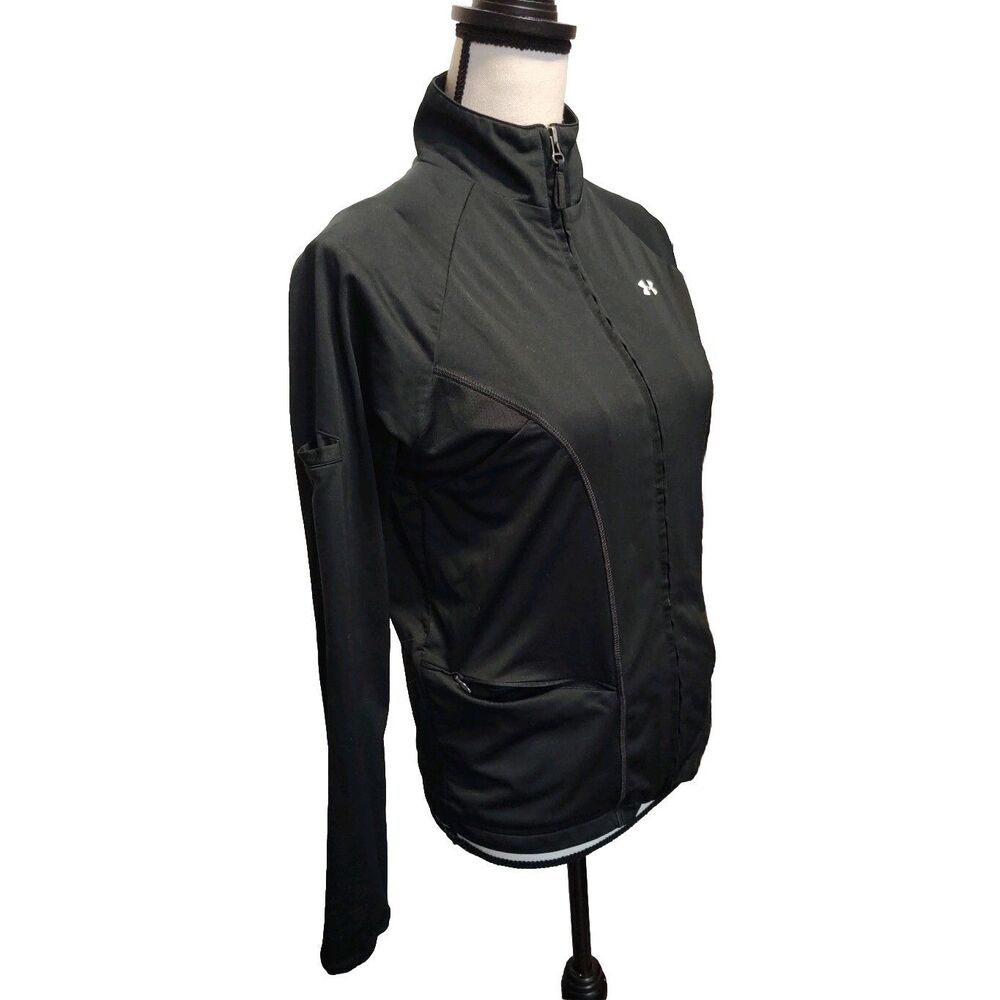 Under Armour Jacket Womens M Black Zip Up‎ Track Warm Up Activewear Lightweight - Picture 8 of 8